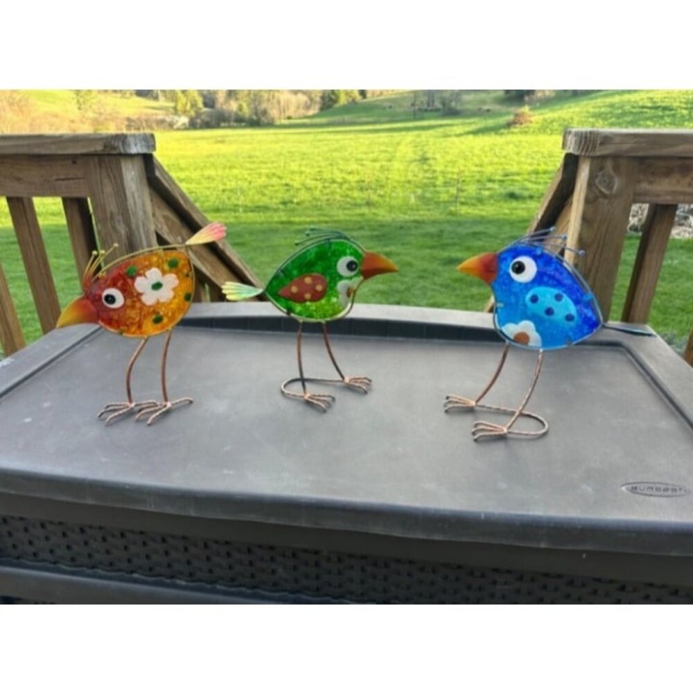 Garden Decor for Outside - Outdoor Statue Decorations Metal Bird
